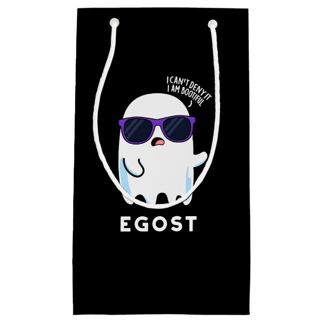 Egost Funny Halloween Ego Ghost Pun Dark BG Small Gift Bag (Front)