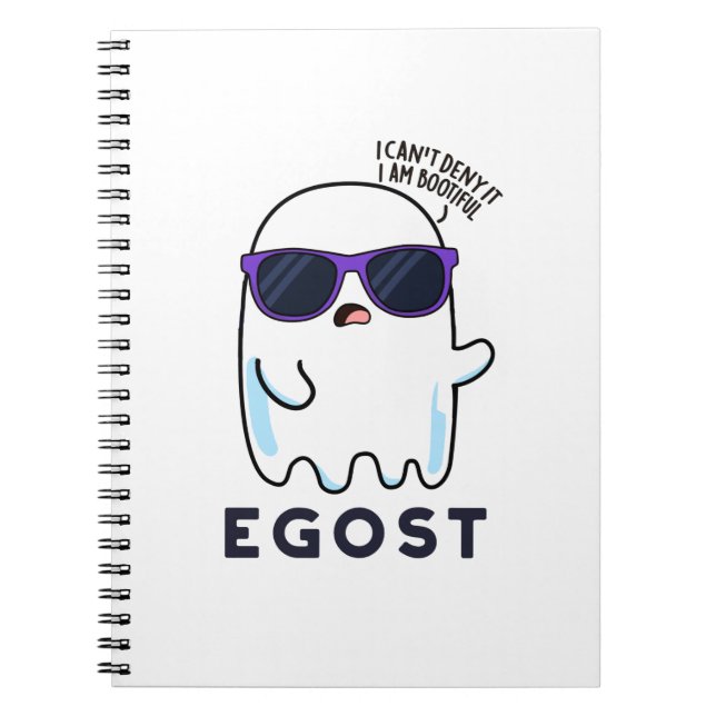 Egost Funny Halloween Ego Ghost Pun Notebook (Front)