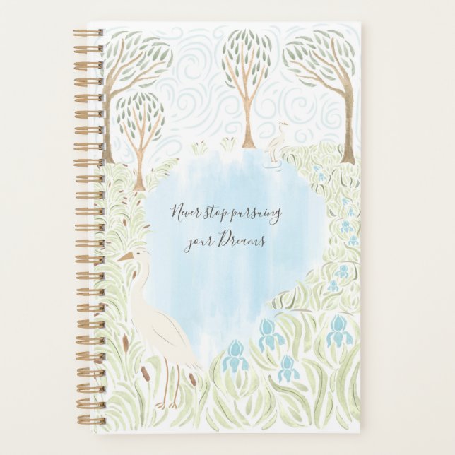 Egret and Irises Planner (Front)