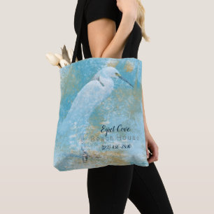 Egret Beach Vacation House Tote Bag