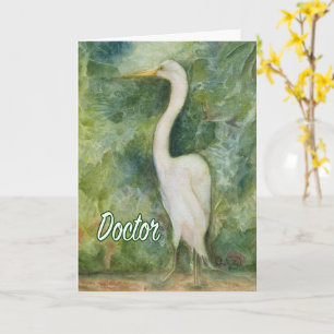 Egret blanc oiseau sauvage Docteur Carte de remerc
