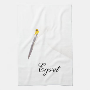 Egret headshot kitchen towel