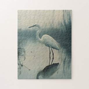 Egret in the Mist Jigsaw Puzzle