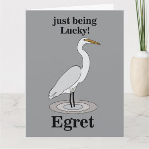 Egret Lucky Bird Card