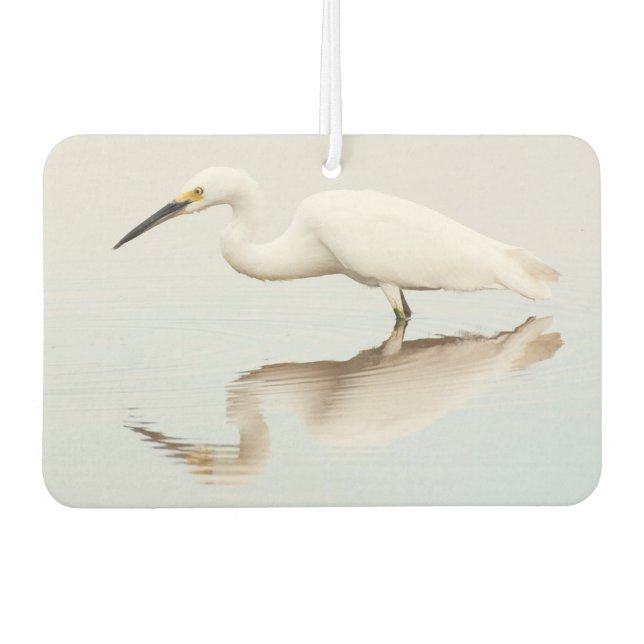 Egret on still pond air freshener (Front)