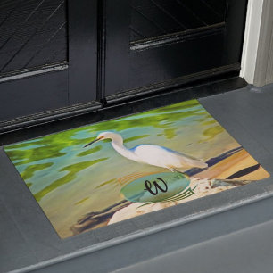 Egret On The Mismaloya River 0335 Doormat