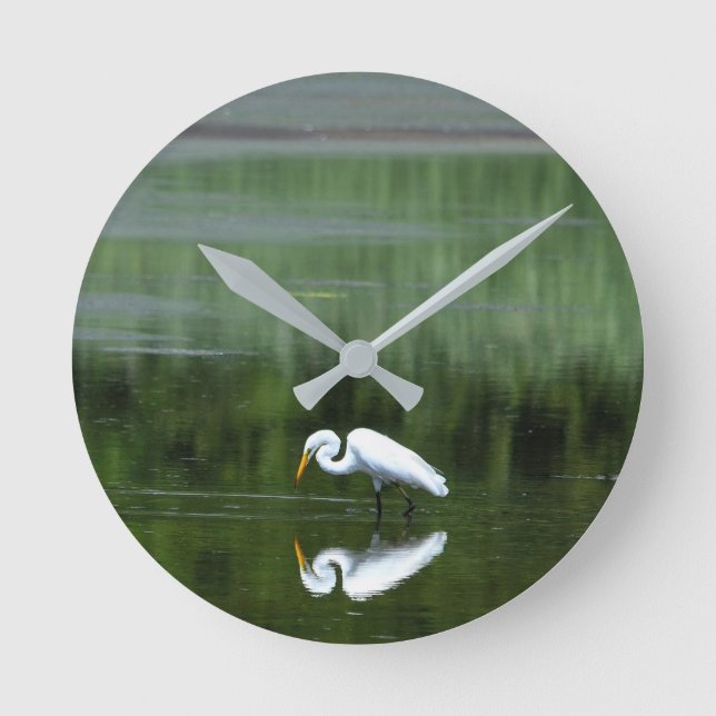 Egret Reflection Acrylic Wall Clock (Front)