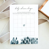 EGRET Rustic Winter Pine Baby Shower Bingo Game