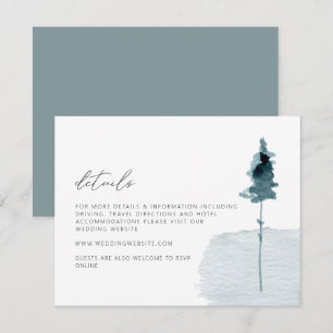 EGRET Rustic Winter Pine Wedding Details Card