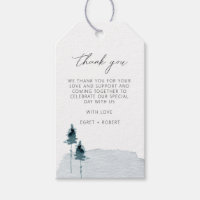 EGRET Slate Blue Pine Tree Thank You Gift Tags