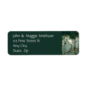 Egret White  Bird Wildlife Nature Custom Label