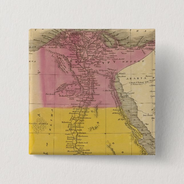 Egypt 11 2 inch square button (Front)