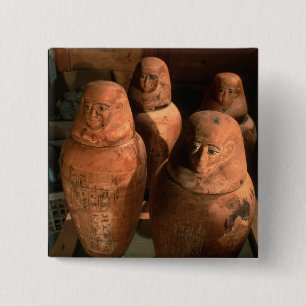 Egypt, 26th dynasty Canopic jars found in Abu 2 Inch Square Button