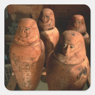 Egypt, 26th dynasty Canopic jars found in Abu Square Sticker