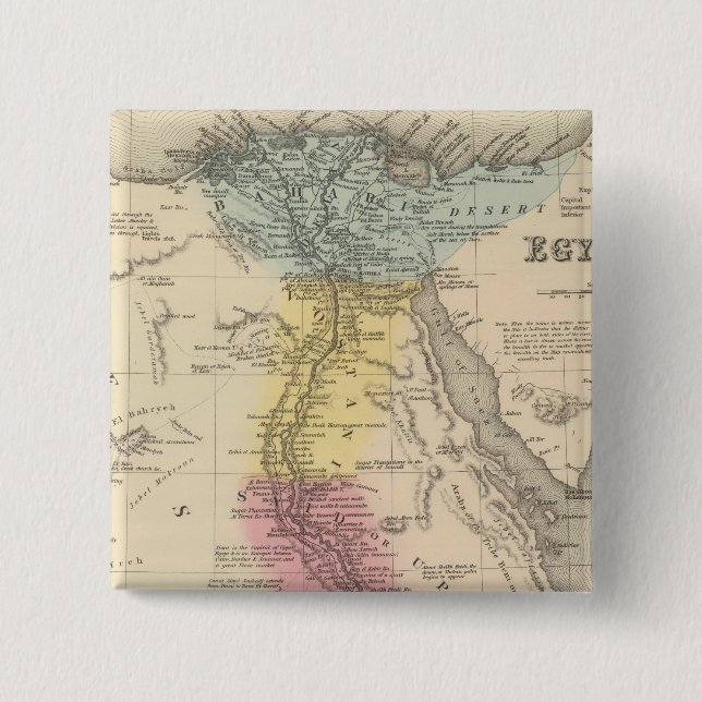 Egypt 5 2 inch square button (Front)