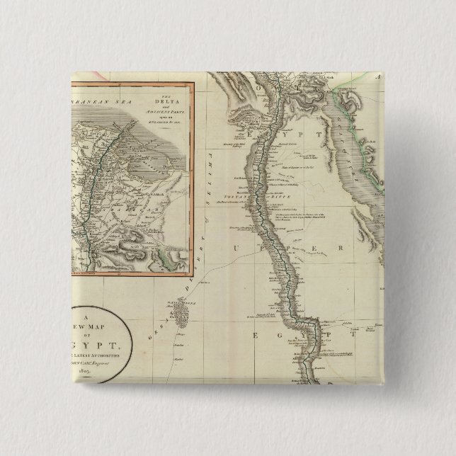 Egypt 8 2 inch square button (Front)