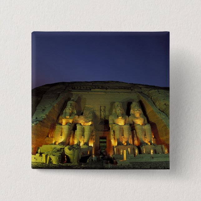 Egypt, Abu Simbel, Colossal figures of Ramesses 2 Inch Square Button (Front)