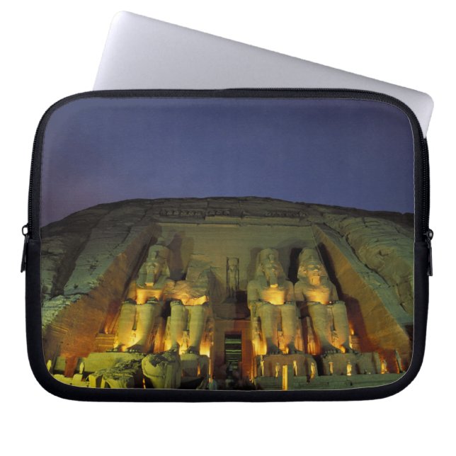 Egypt, Abu Simbel, Colossal figures of Ramesses Laptop Sleeve (Front)