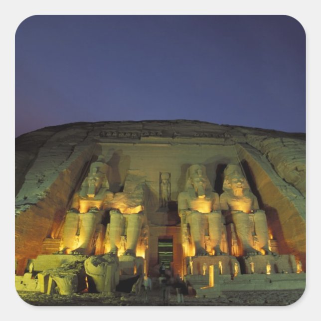Egypt, Abu Simbel, Colossal figures of Ramesses Square Sticker (Front)