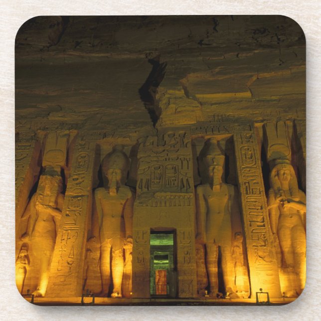 Egypt, Abu Simbel, Lighted facade of Small Coaster (Front)
