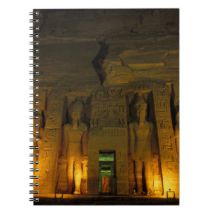 Egypt, Abu Simbel, Lighted facade of Small Notebook