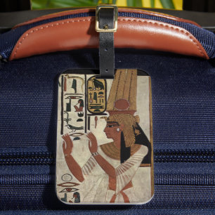 Egypt Ancient Pharaoh Tombs Colourful Painting Art Luggage Tag
