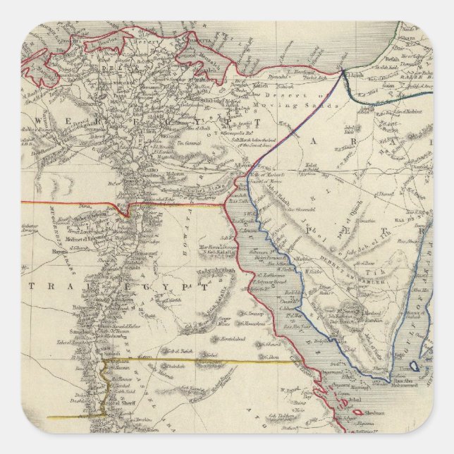 Egypt, And Arabia Petraea Square Sticker (Front)
