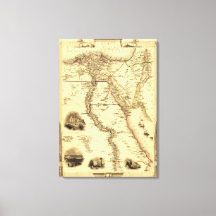 Egypt and ArabiaPanoramic MapEgypt Canvas Print