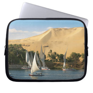 Egypt, Aswan, Nile River, Felucca sailboats, 2 Laptop Sleeve