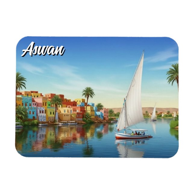Egypt Aswan Nubian Village Travel Magnet (Horizontal)