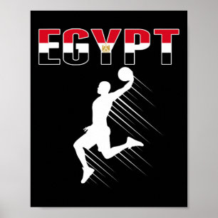Egypt Basketball Fans Jersey - Egyptian Flag Slam  Poster