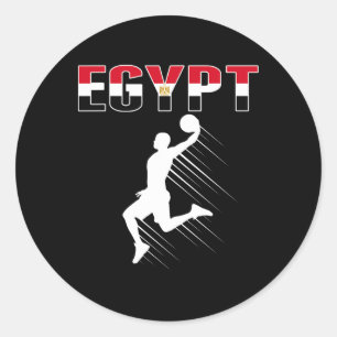 Egypt Bysketbyll Fans Jersey - Egyptian Flag Slam Classic Round Sticker