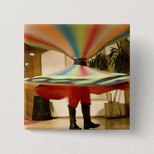 Egypt, Cairo. Whirling dervish dazzling GCT 2 Inch Square Button