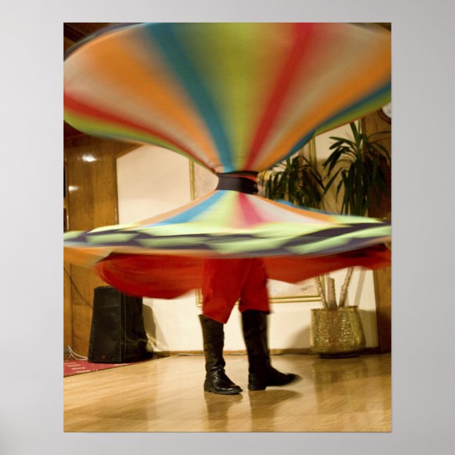 Egypt, Cairo. Whirling dervish dazzling GCT Poster (Front)