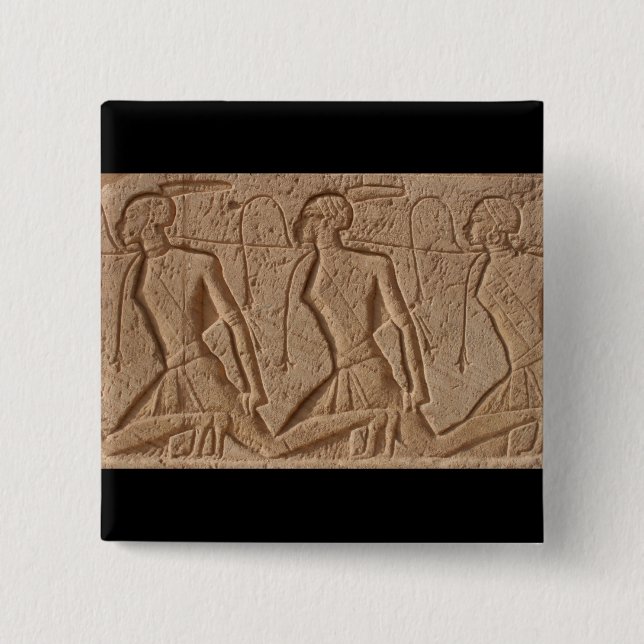 egypt carvings 2 inch square button (Front)