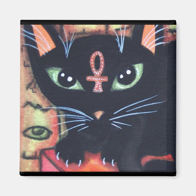 Egypt Cat With Ankh Magnet (Front)