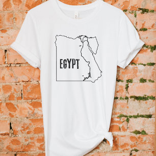 Egypt Country Map Egyptian National Border Line T-Shirt