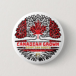 Egypt Egyptian Canadian Canada Tree Roots Flag 2 Inch Round Button