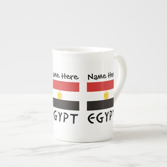 Egypt Egyptian Flag Personalized Bone China Mug (Front Right)