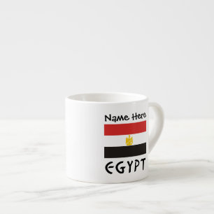 Egypt Egyptian Flag Personalized Name  Espresso Cup