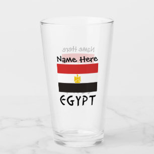 Egypt Egyptian Flag Personalized Name  Glass