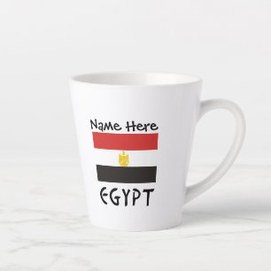 Egypt Egyptian Flag Personalized Name  Latte Mug