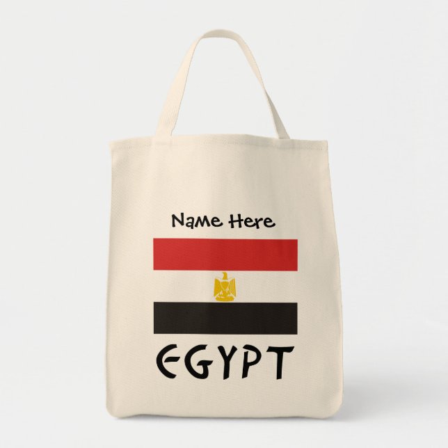 Egypt Egyptian Flag Personalized Name  Tote Bag (Front)