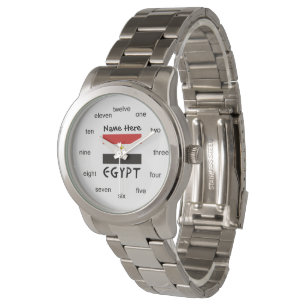 Egypt Egyptian Flag Personalized Name  Watch