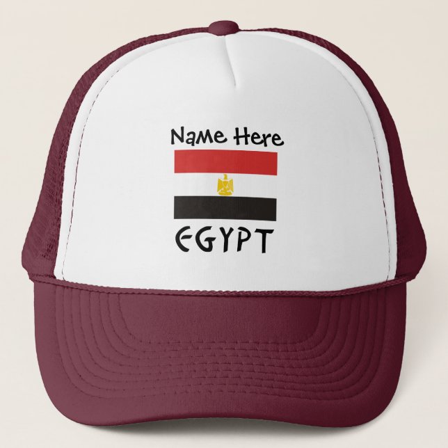 Egypt Egyptian Flag Personalized  Trucker Hat (Front)