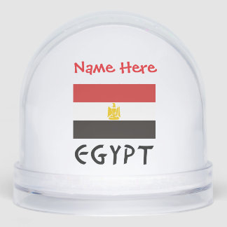 Egypt Egyptian Flag Red Personalized  Snowglobe
