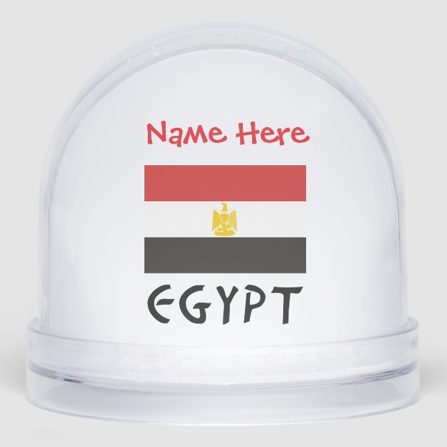 Egypt Egyptian Flag Red Personalized  Snowglobe (Front)