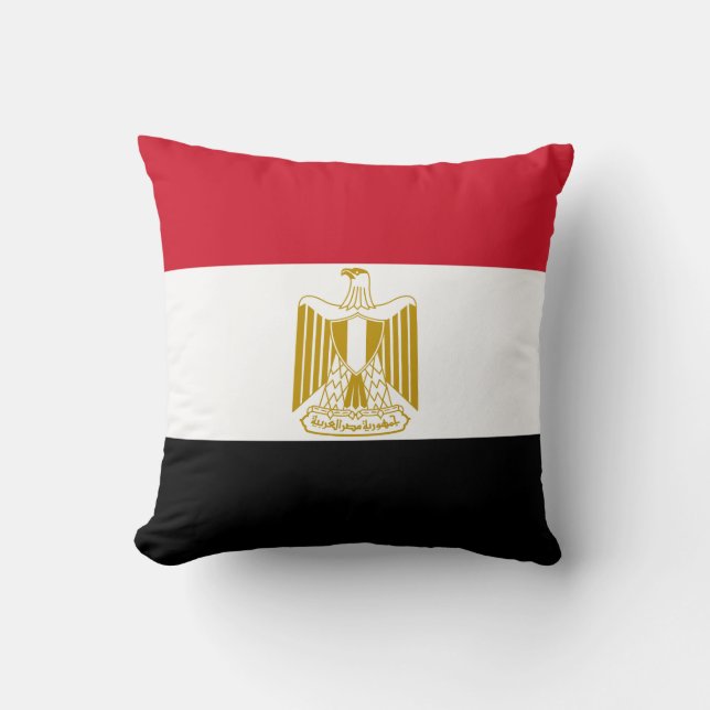 Egypt (Egyptian) Flag Throw Pillow (Front)