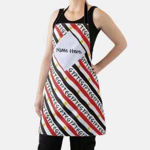 Egypt Egyptian Flag Tiled Personalized Name Apron