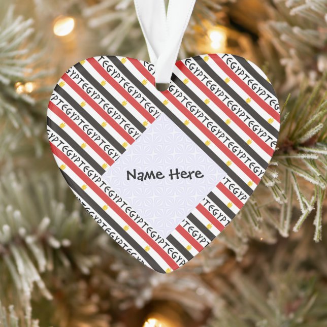 Egypt Egyptian Flag Tiled Personalized Name Ornament (Tree)